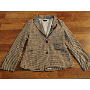 Lulus Size M Brown Checkered Blazer Womens